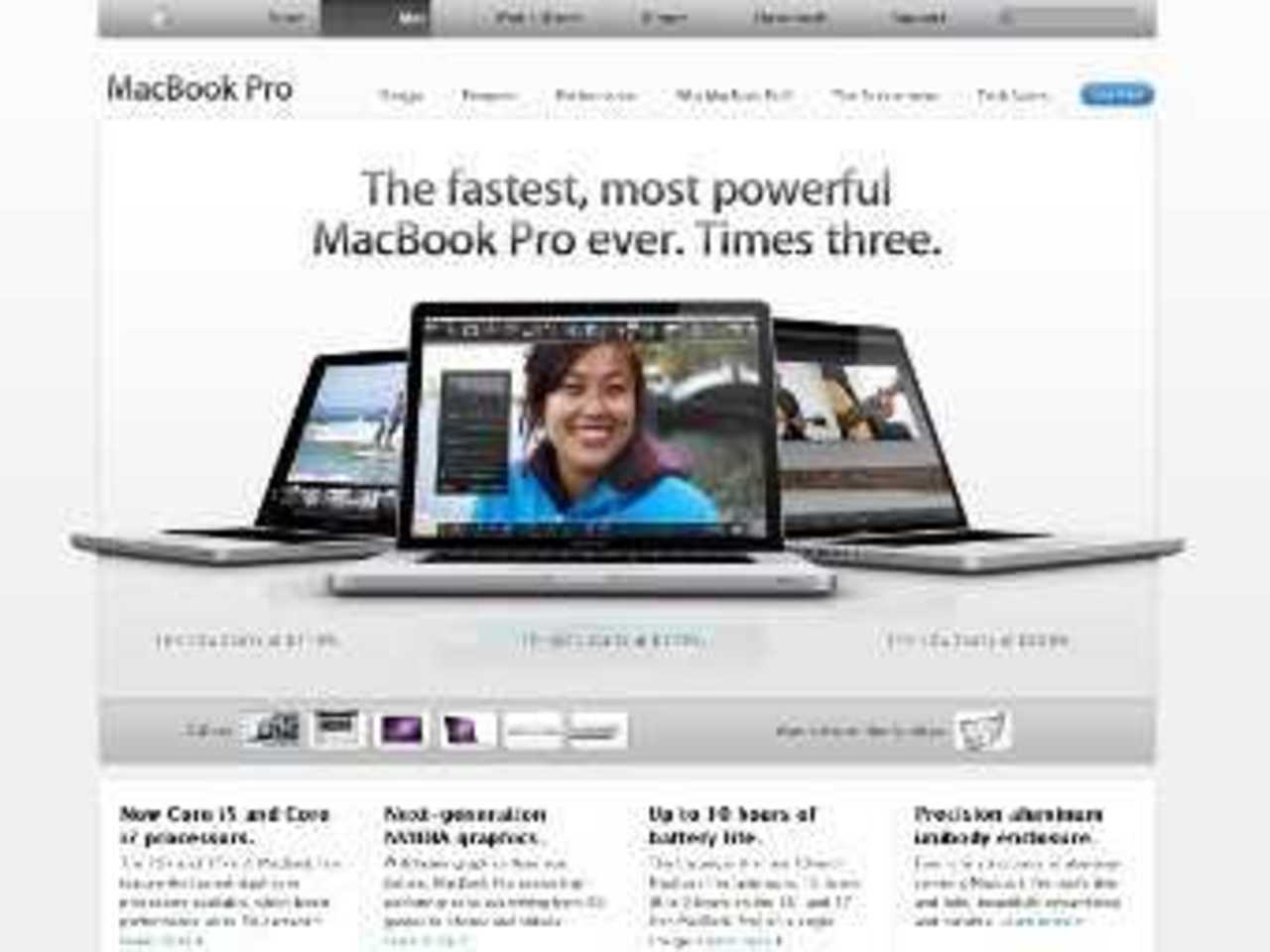 Скриншот сайта Apple