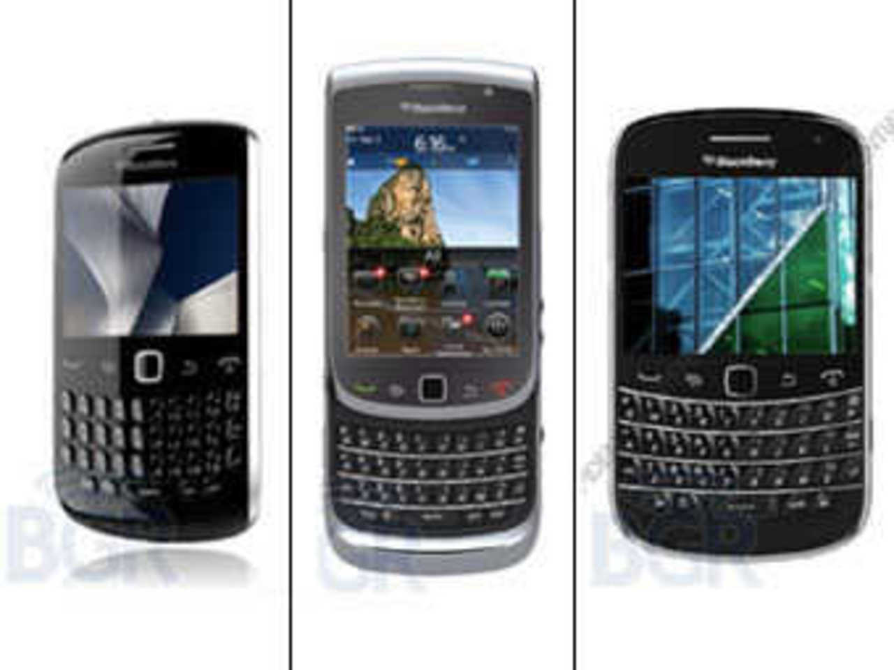 BlackBerry Curve, BlackBerry Torch 2 и BlackBerry Dakota. Изображения с сайта bgr.com