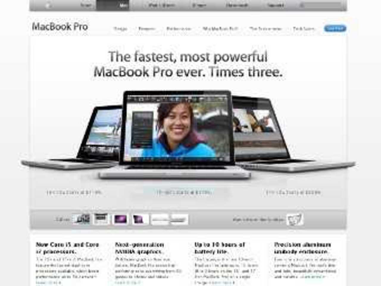 Скриншот сайта Apple