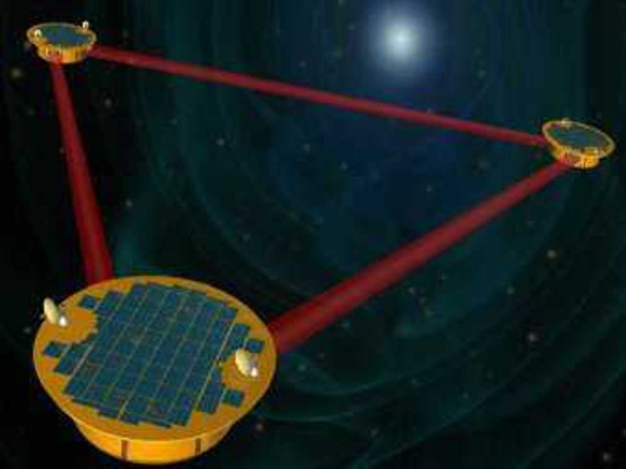 Модель проекта LISA. Иллюстрация с сайта NASA