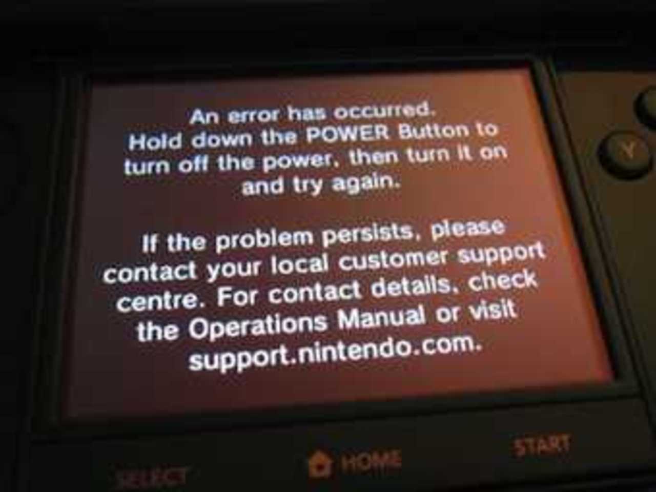 "Экран смерти" 3DS