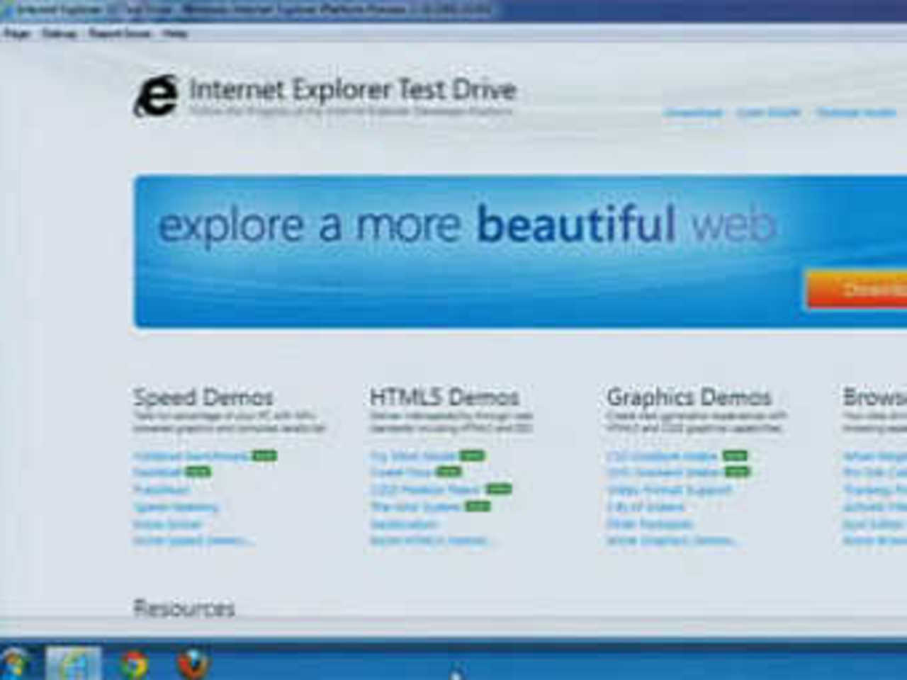 Microsoft Internet Explorer 10. Кадр из видеозаписи с сайта msdn.com