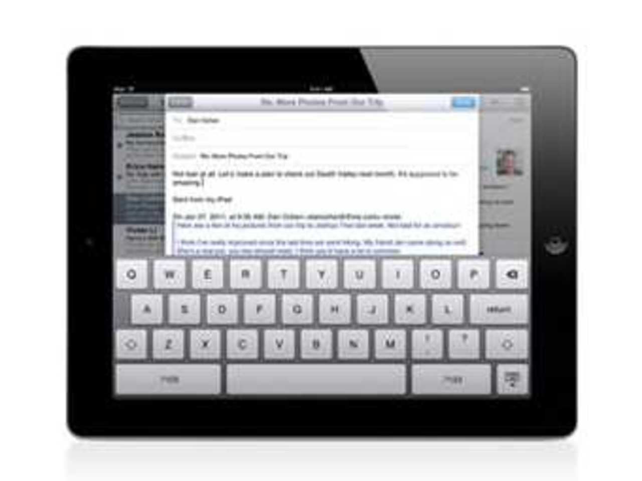 Экранная клавиатура на планшете iPad