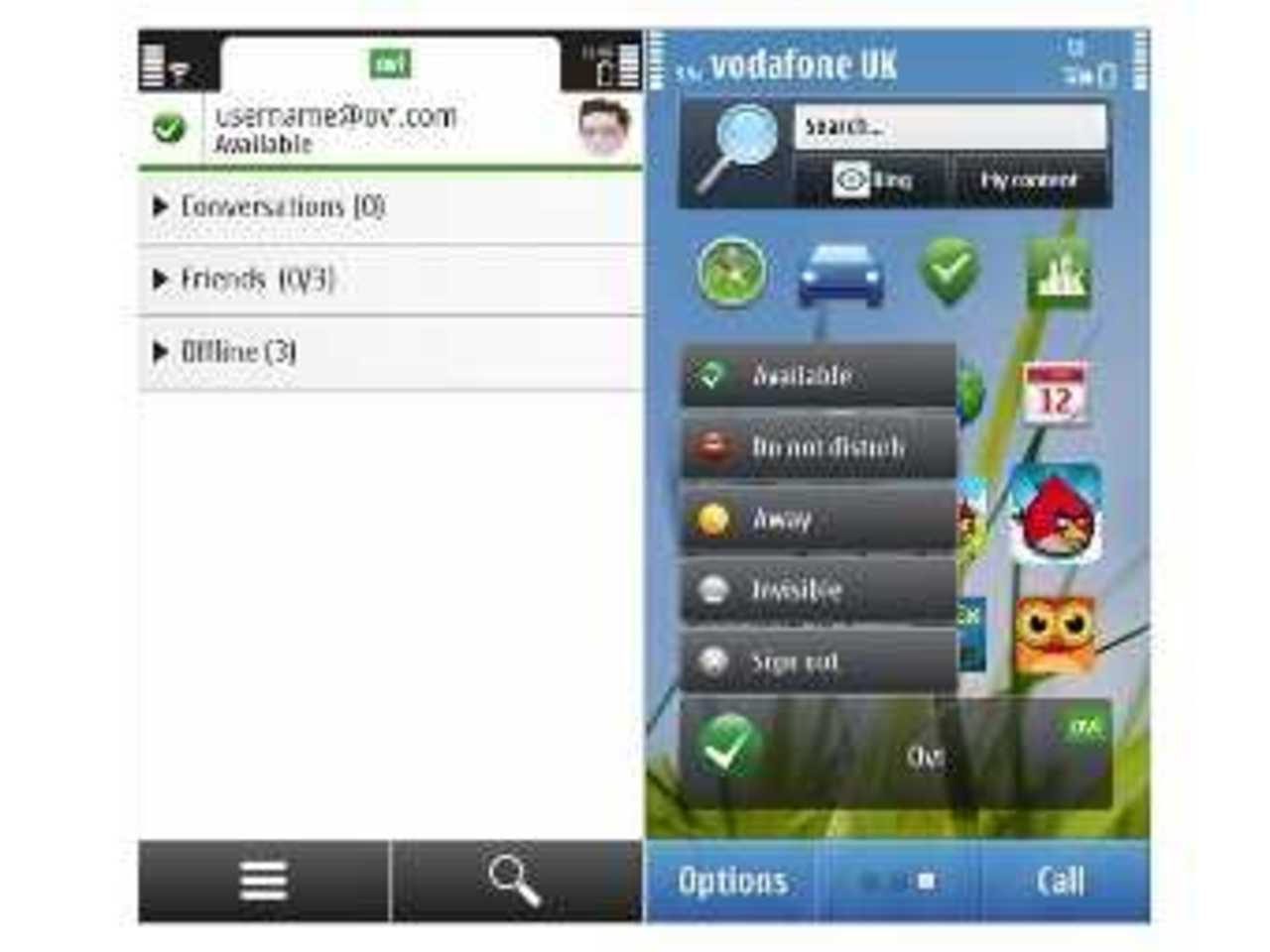 Скриншоты приложения IM for Nokia из блога Nokia