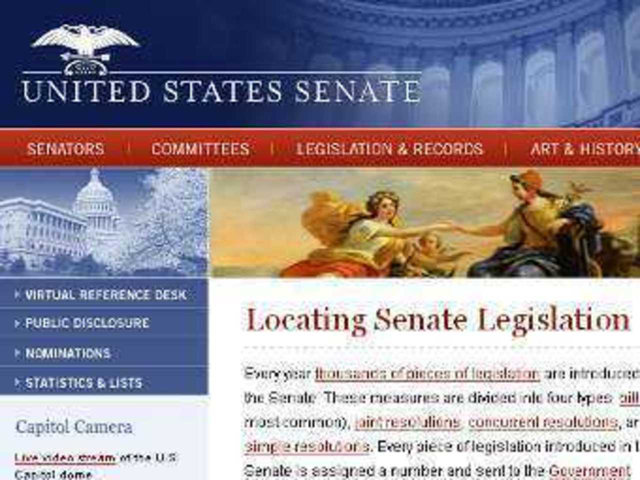 Скриншот с сайта Senate.gov