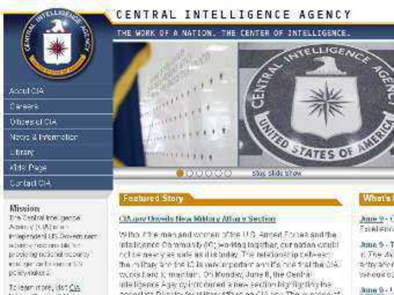 Скриншот главной страницы cia.gov
