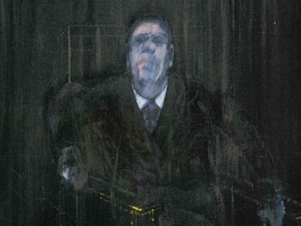 Фрагмент "Наброска к портрету" кисти Бэкона. Изображение с сайта Christie's