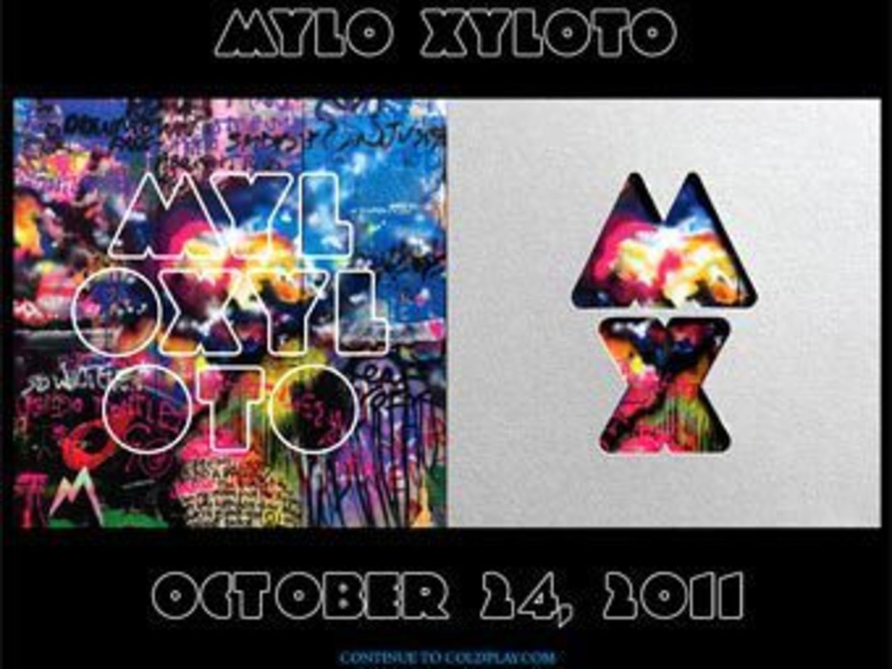 Обложка пластинки "Mylo Xyloto". Скриншот с официального сайта группы Coldplay