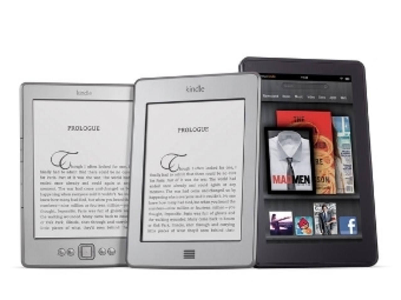 Читалки и планшет Kindle Fire, изображение с сайта engadget.com