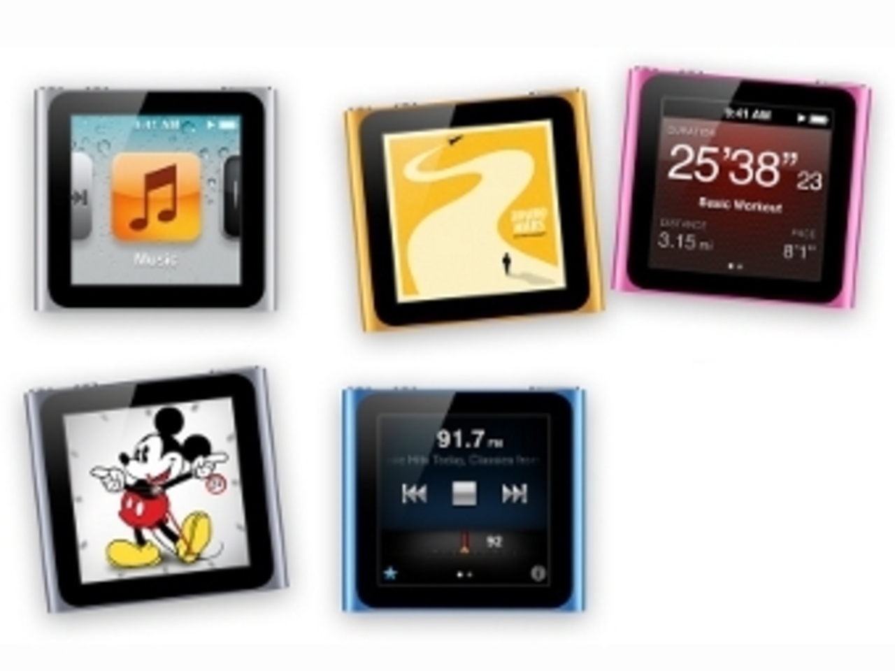 Плееры iPod nano, изображение с сайта Apple