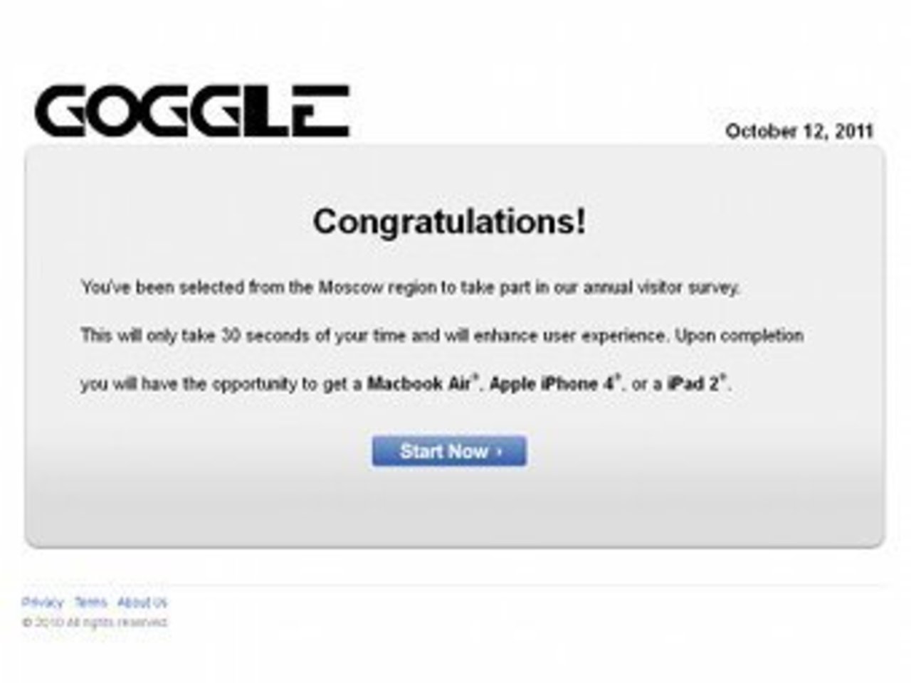 Скриншот сайта goggle.com
