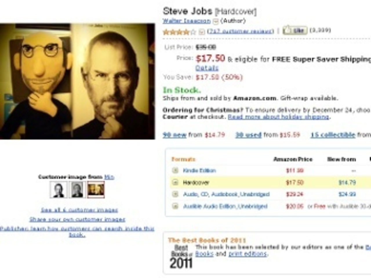 Страница книги "Steve Jobs" на Amazon