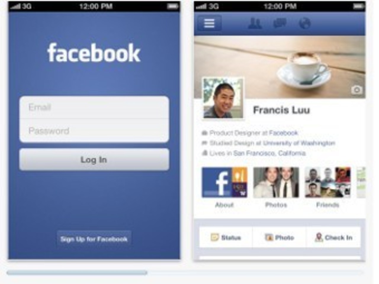 Скриншот приложения Facebook с сайта iTunes