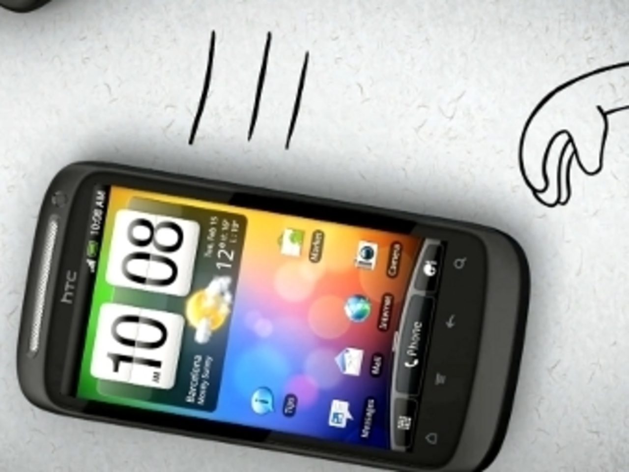 Кадр из рекламного ролика HTC Desire S