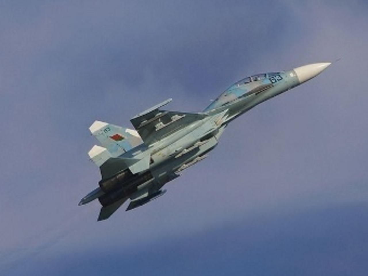 Белорусский Су-27. Архивное фото Lukasz Golowanow & Maciek Hyps, Konflikty.pl.