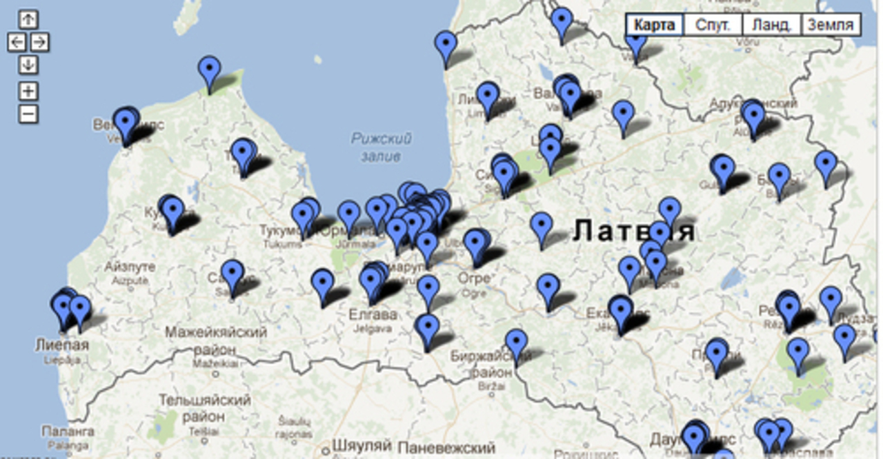 скриншот карты Google