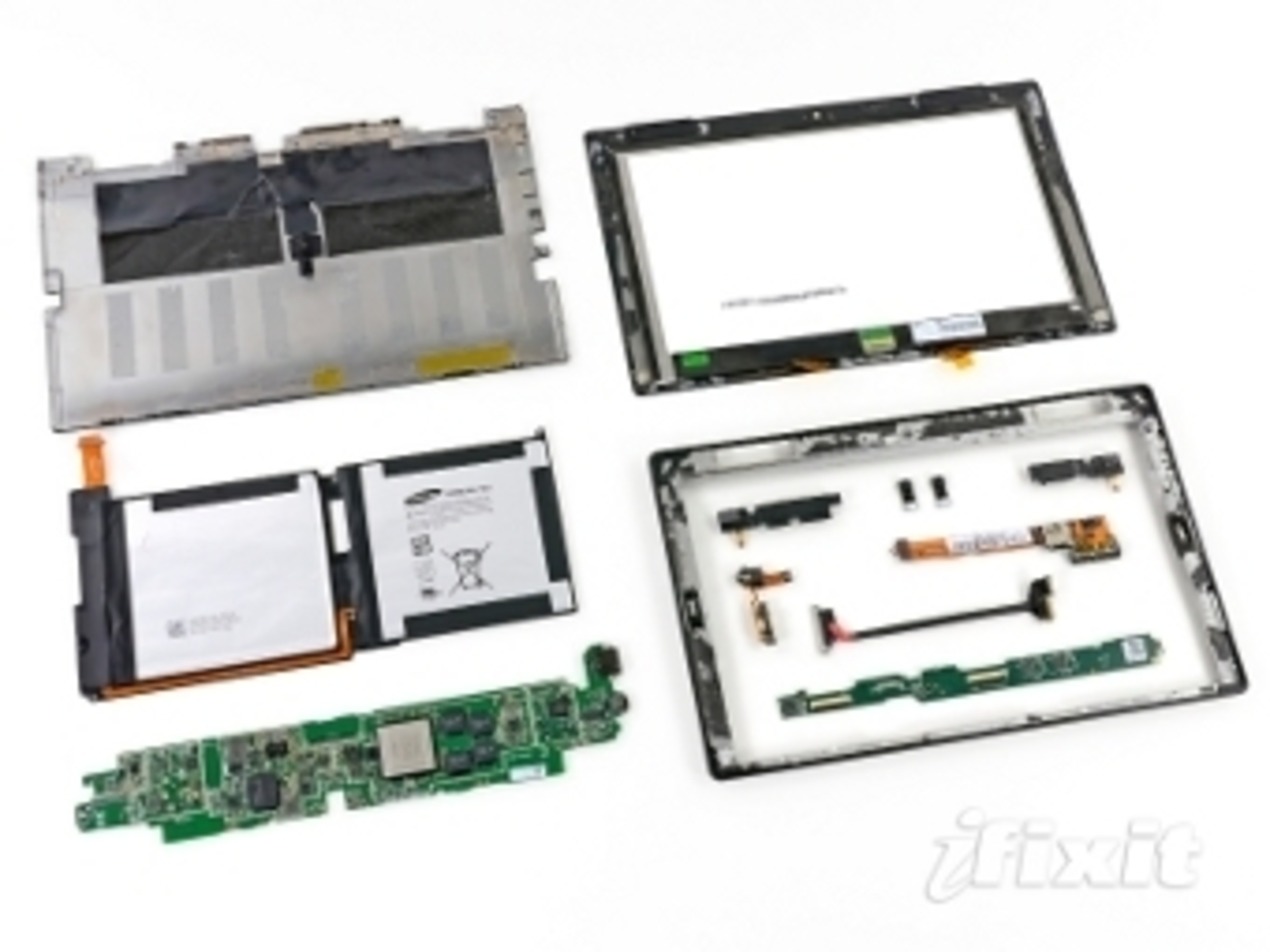 Разобранный планшет Surface, фото с сайта iFixit