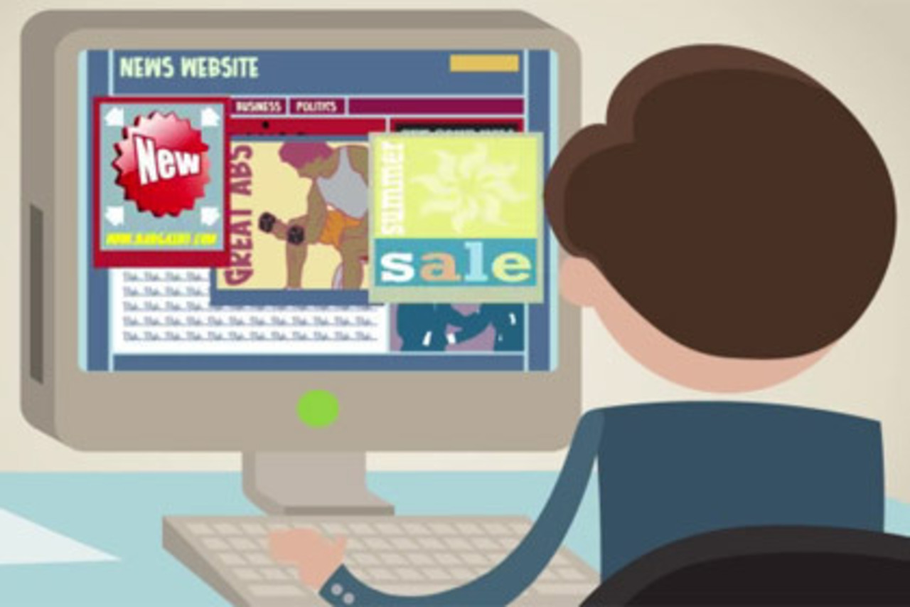 Кадр из видеоролика про программу Adblock