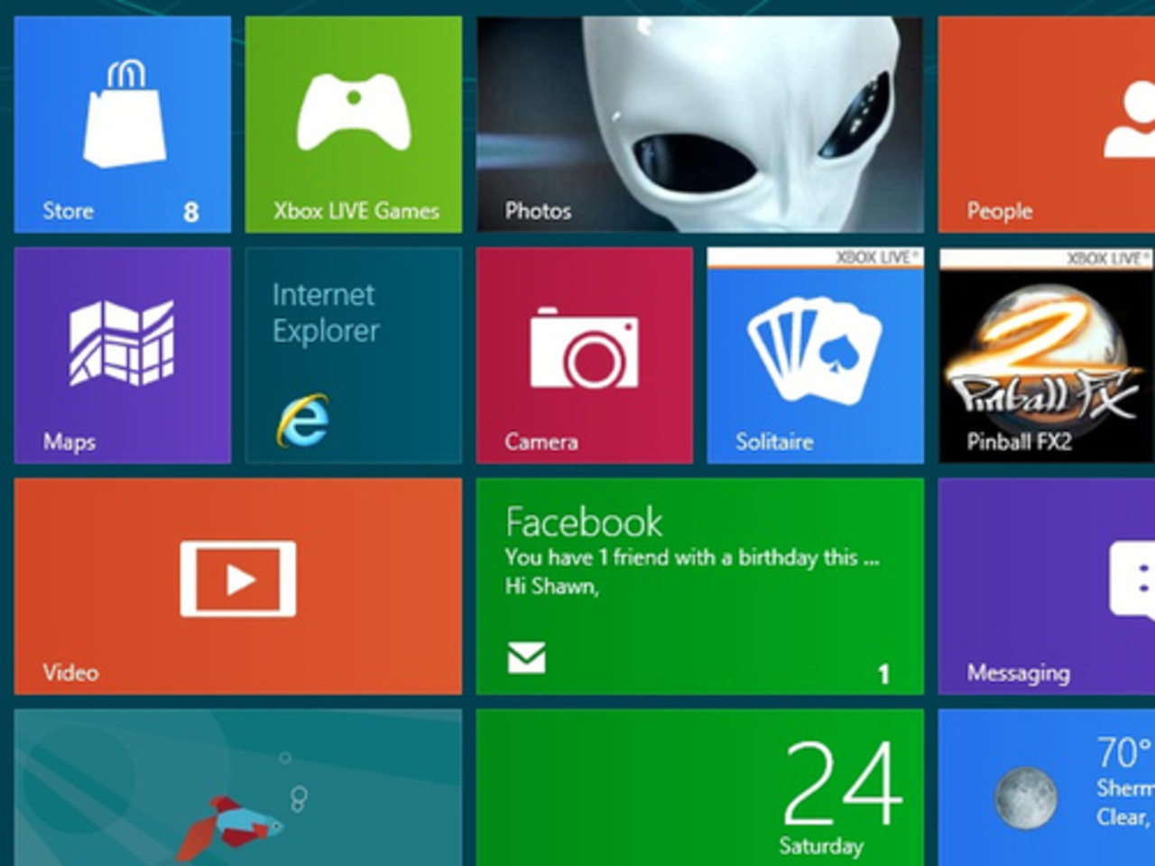 Экран «Пуск» в Windows 8