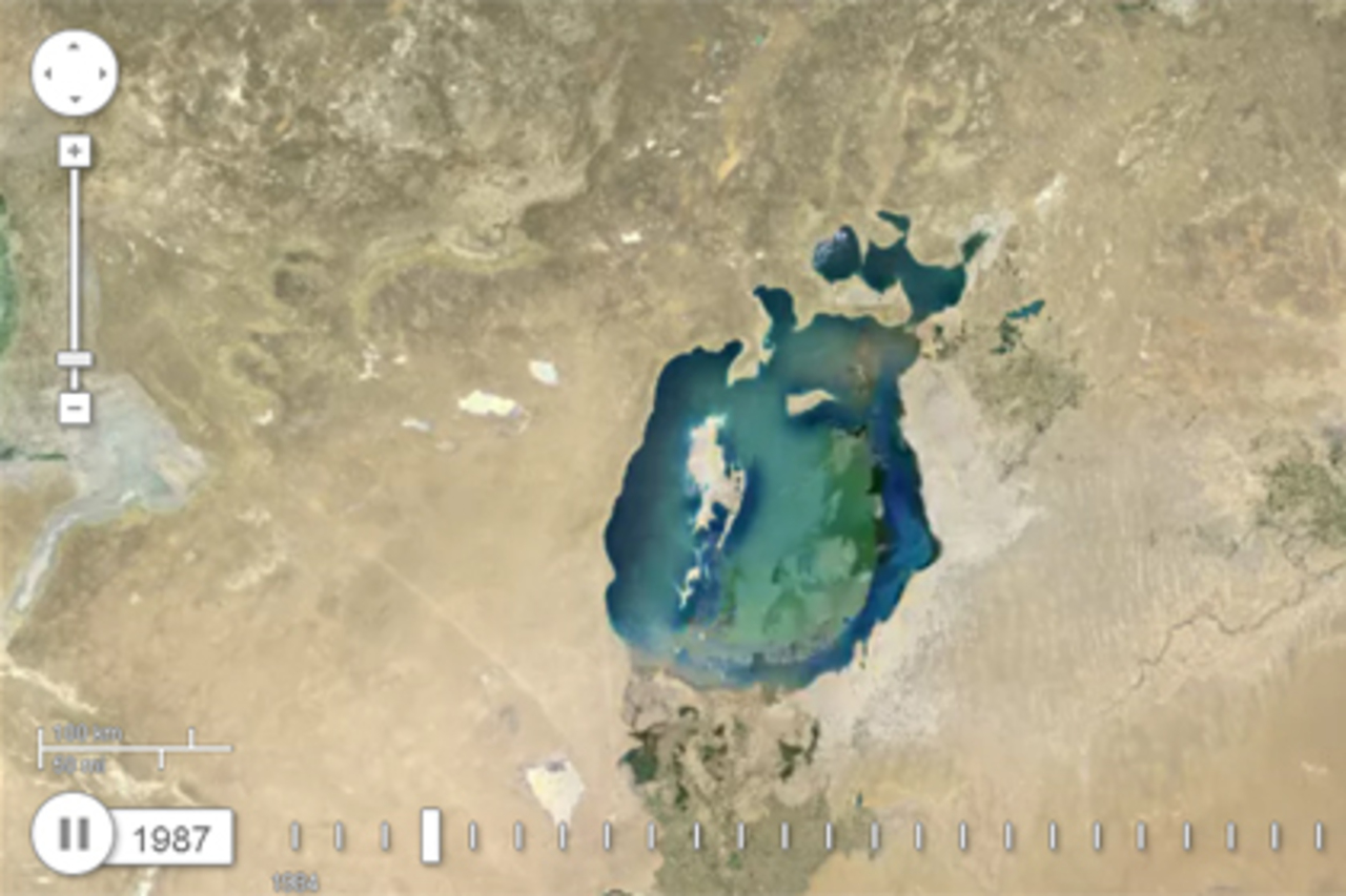 Аральское море в 1987 году. Фото: Timelapse/lenta.ru