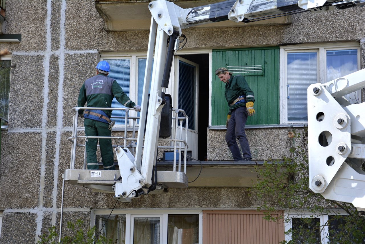Рухнувший в апреле 2015 года балкон по ул. Ятниеку, 89
