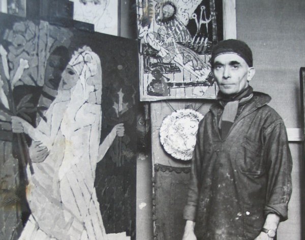 Жак Шапиро в своей мастерской, 1955 год
