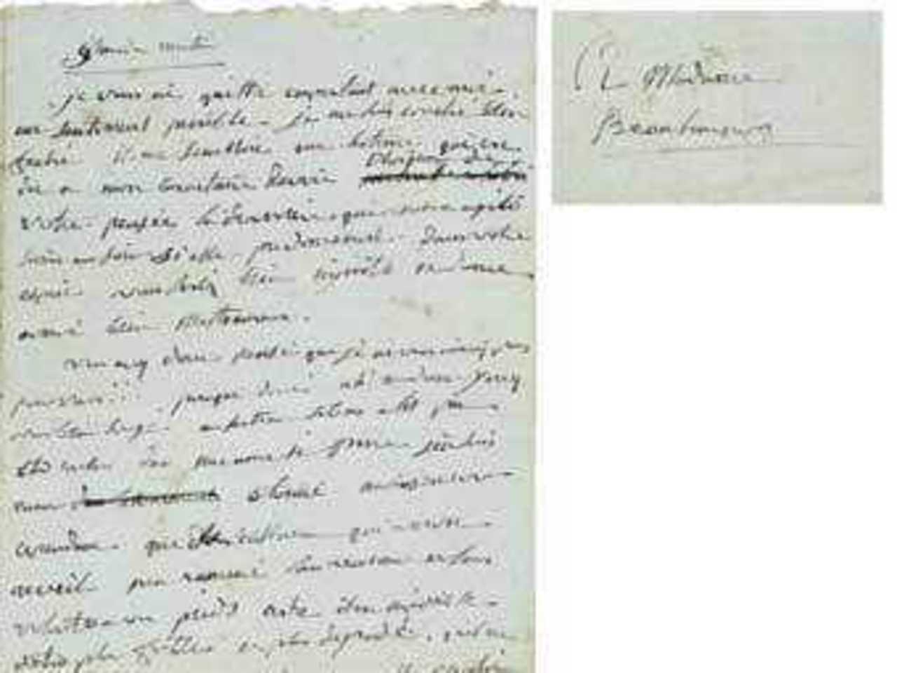 Письмо Наполеона Жозефине. Иллюстрация с сайта дома Christie's