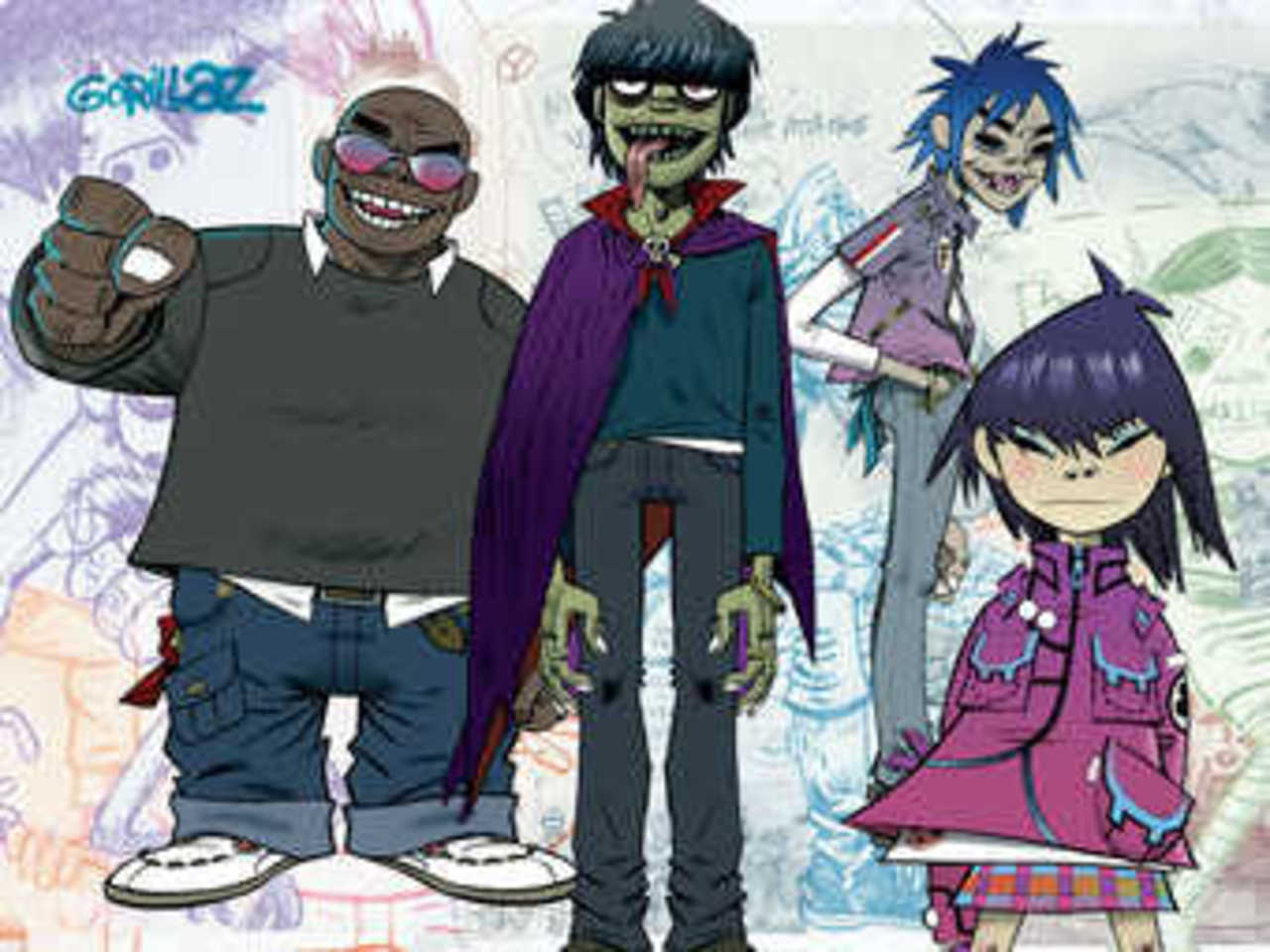 Участники группы Gorillaz, изображение с сайта villagevoice.com
