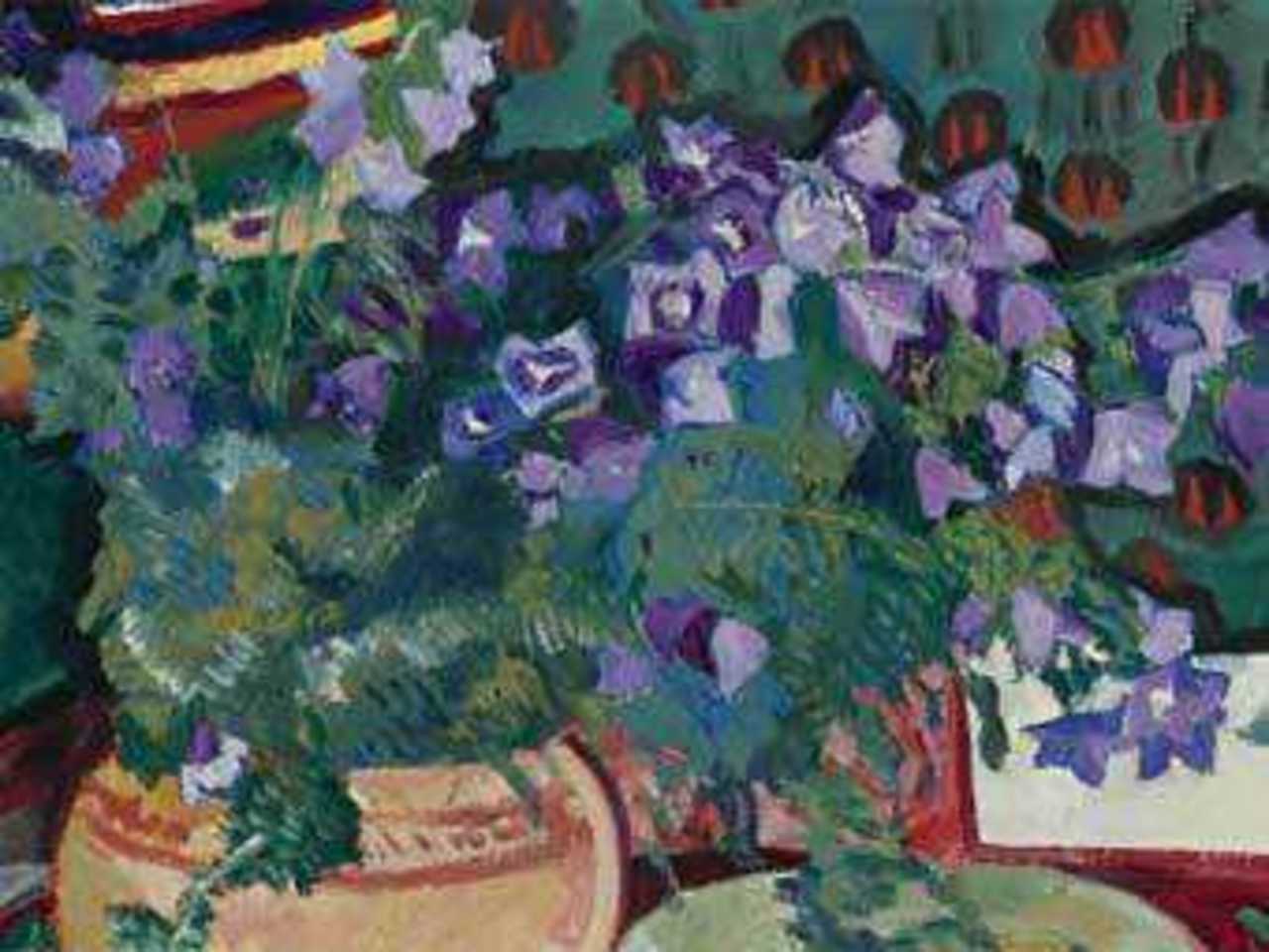 Наталья Гончарова "Колокольчики". Фрагмент изображения с сайта Sotheby's