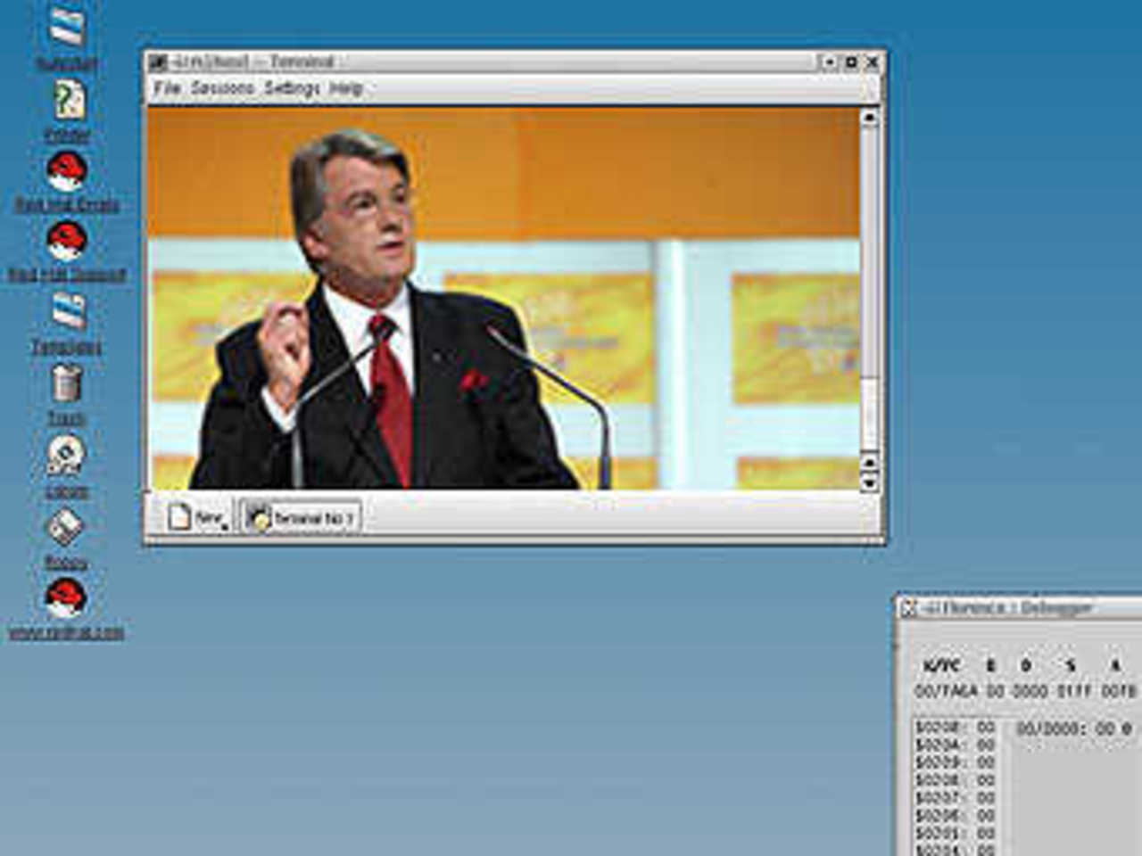 Виктор Ющенко в графической среде KDE2