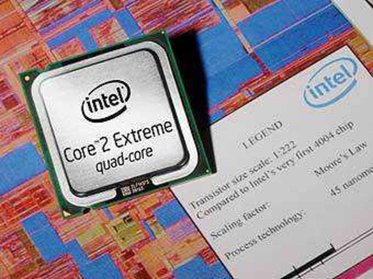 Процессор Intel, изготовленный по 45-нанометровой технологии. Фото пресс-службы Intel