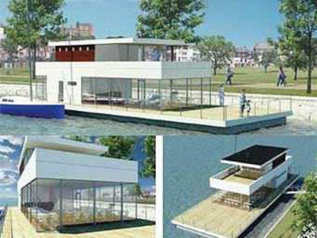 Макет плавающего дома Marina House