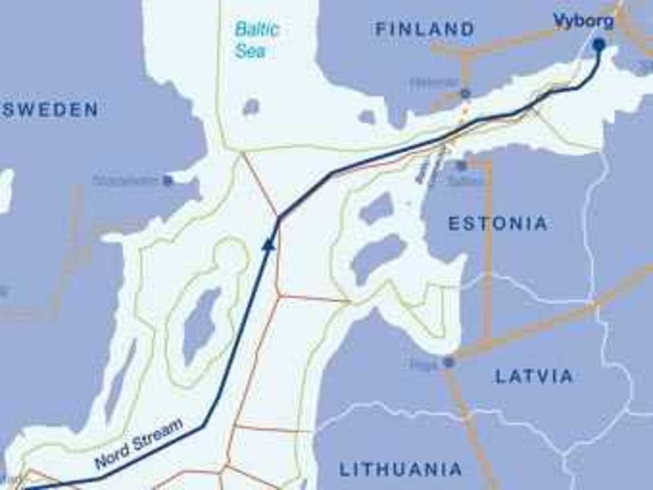 Схема газопровода Nord Stream с сайта nord-stream.com