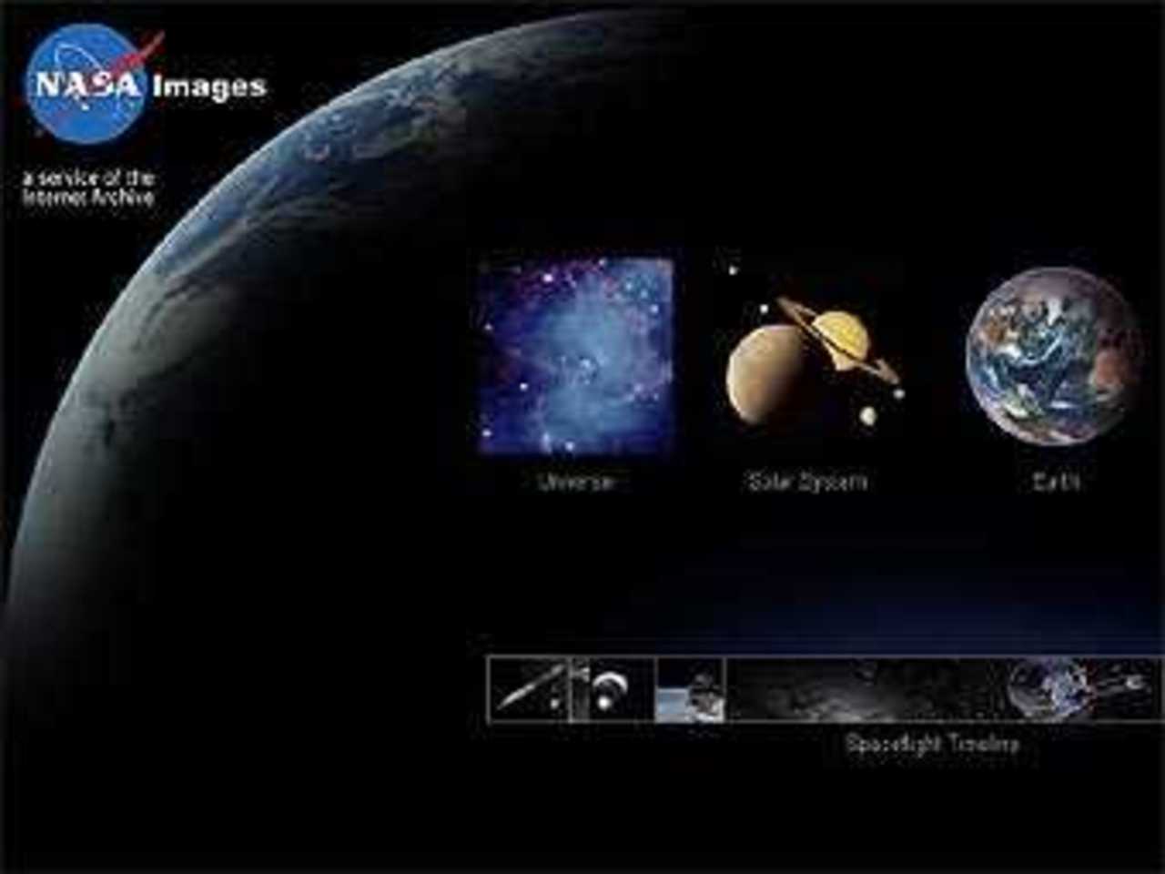 Скриншот главной страницы сайта nasaimages.org