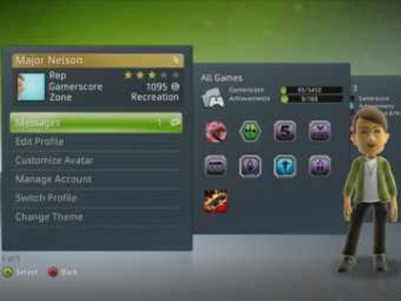 Обновленное меню Xbox 360