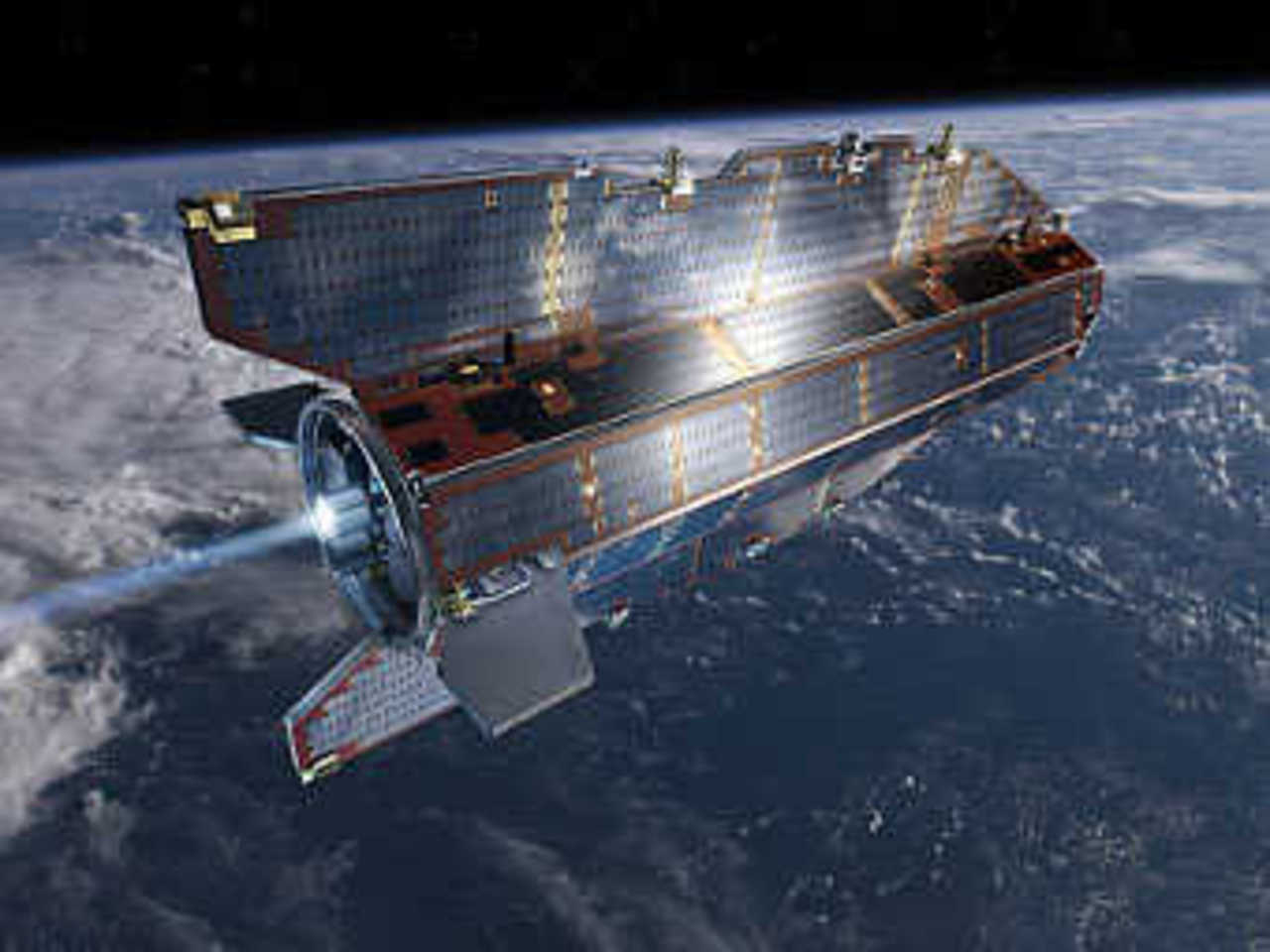 Компьютерная модель спутника GOCE. Иллюстрация ESA